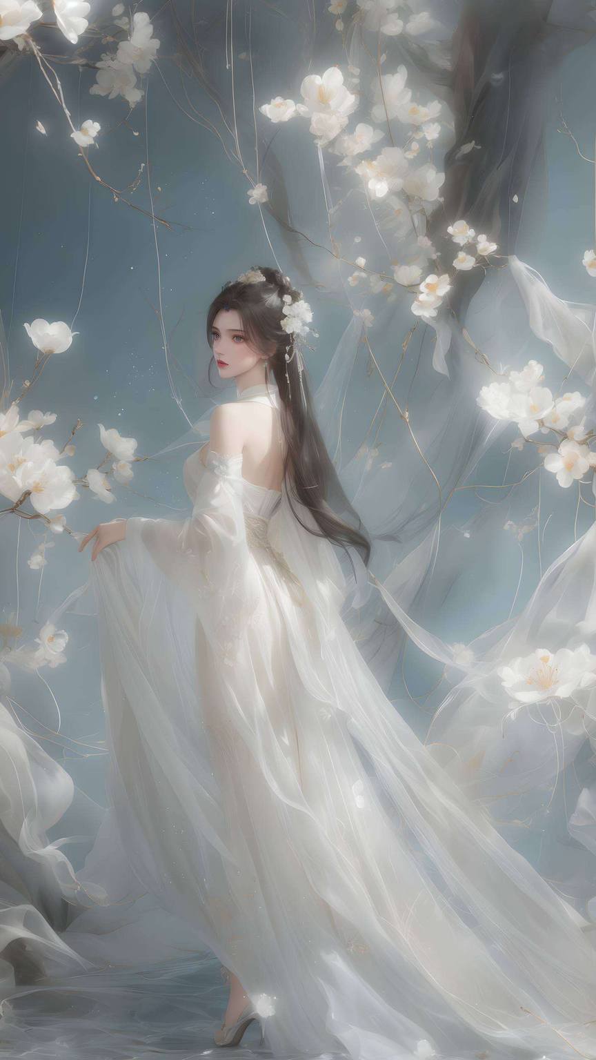 仙逆李慕婉身材AI角色壁纸，免费壁纸包，平板宽屏专用，动态呈现。