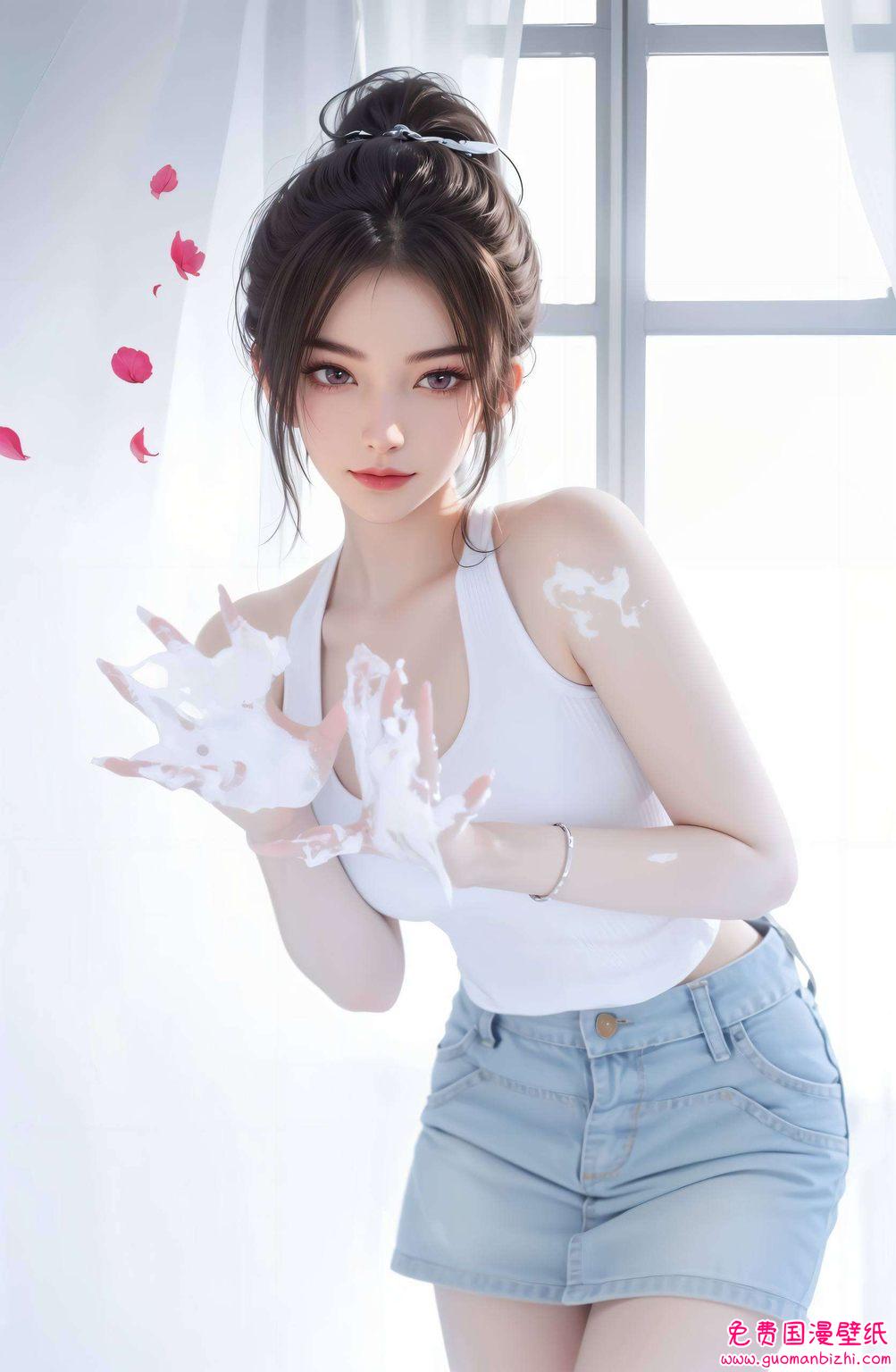 宁姚粉色梦境：AI生成苹果风免费壁纸，粉色浪漫一键获取