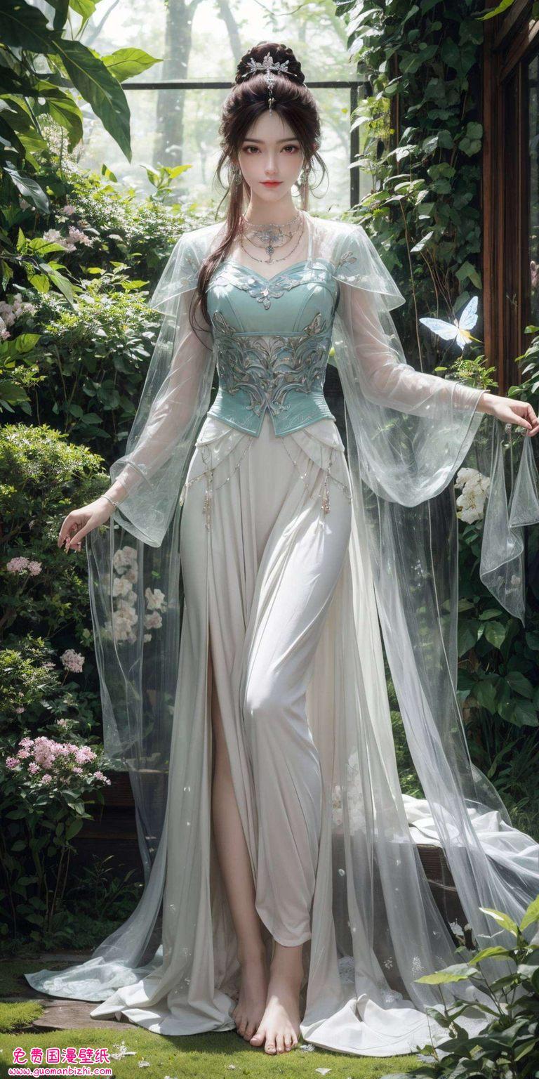 叶倾仙电脑高清壁纸4k：AI绘画AIGC护眼壁纸，古风漫画之美尽收眼底