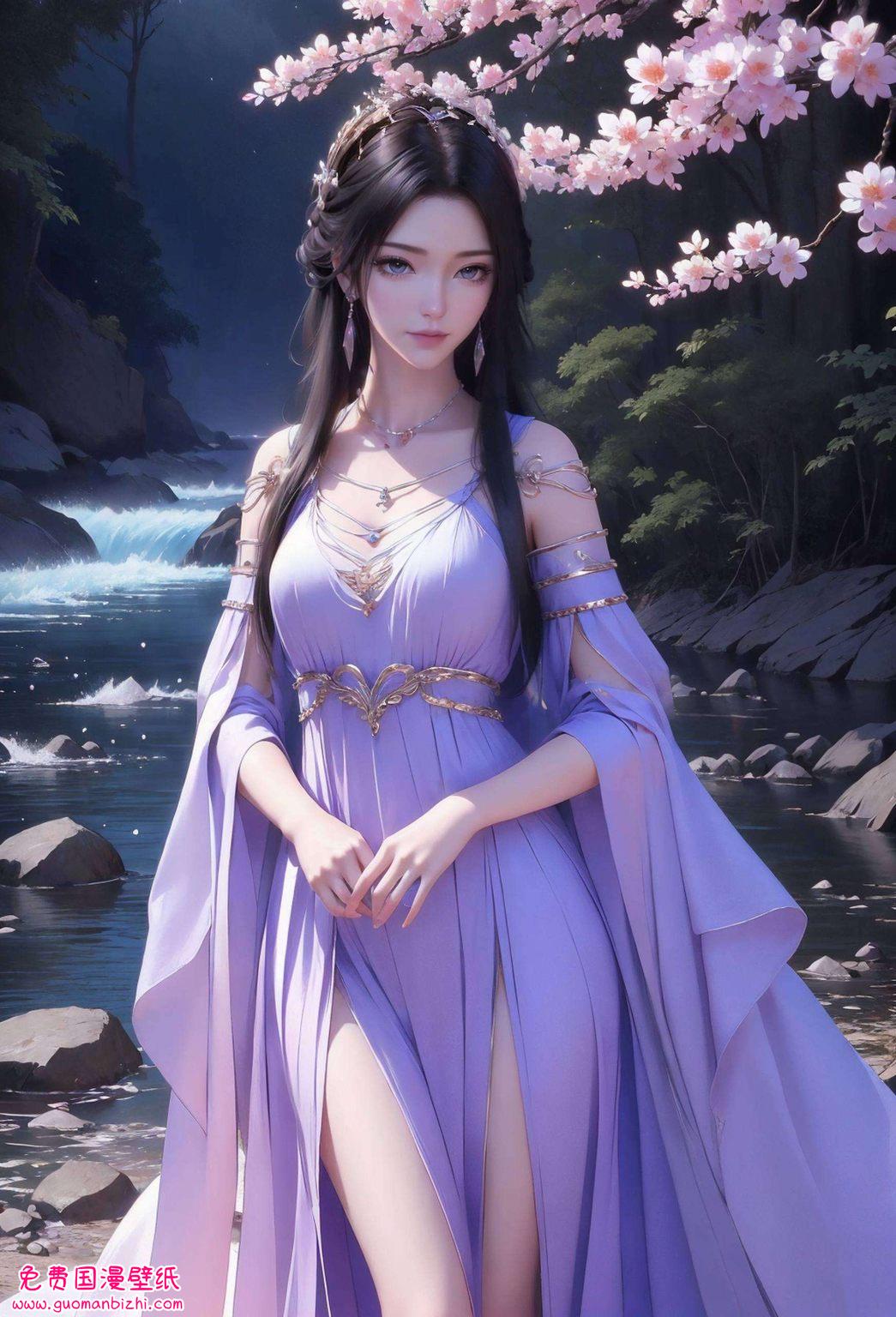 紫灵桌面壁纸高清：AI动漫人物AIGC护眼壁纸，平板潮图壁纸集锦