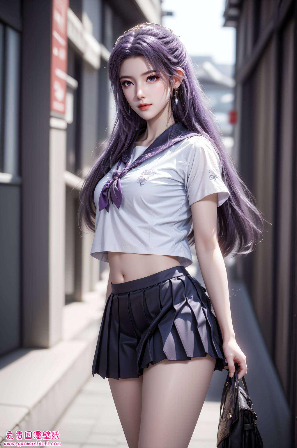 AI壁纸素材，精细角色描绘，Win10动画壁纸，师兄云霄4K全屏享受