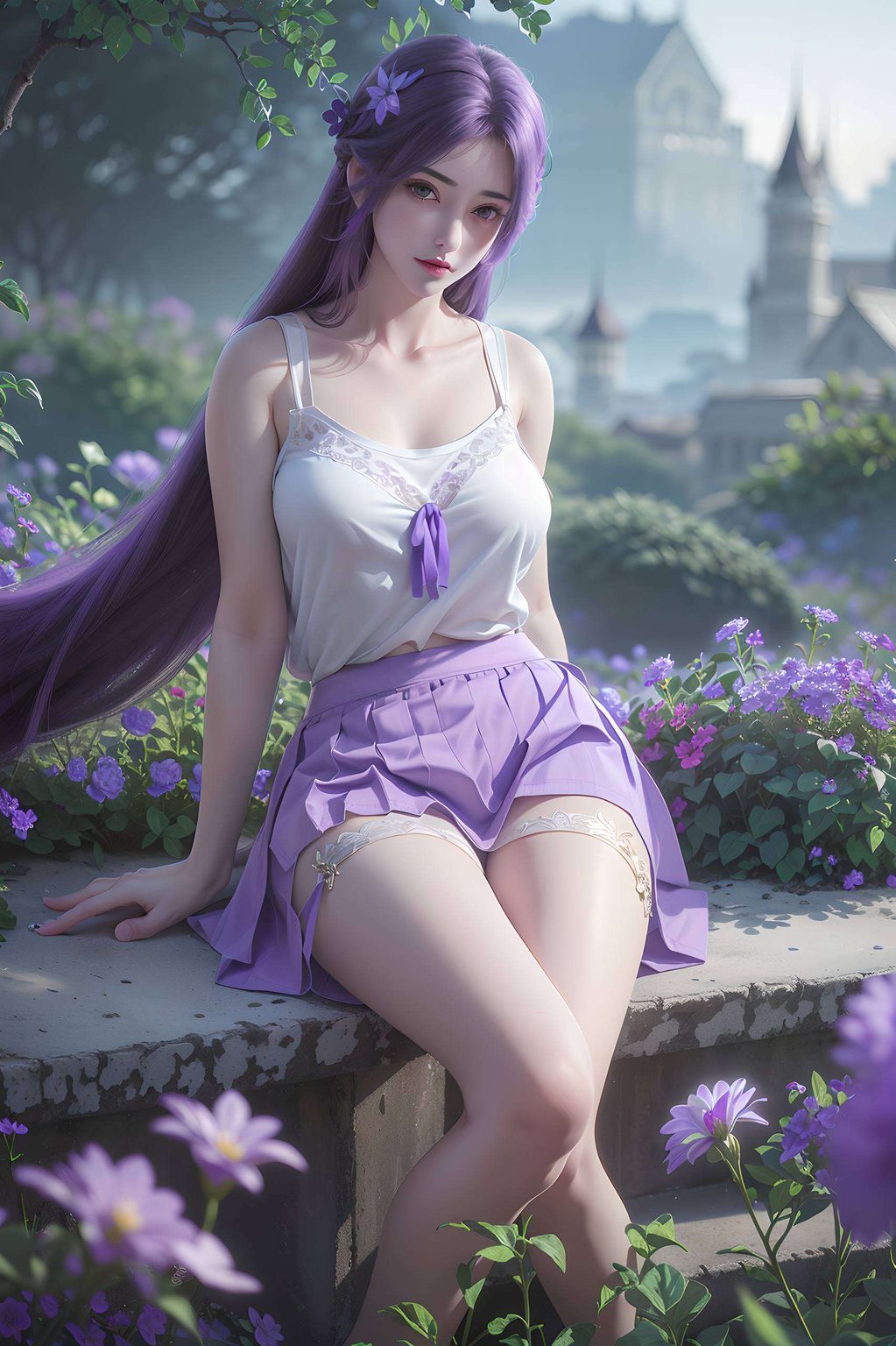 血色平原云曦：AICG精细角色PC墙纸，高清盛宴绽放视界