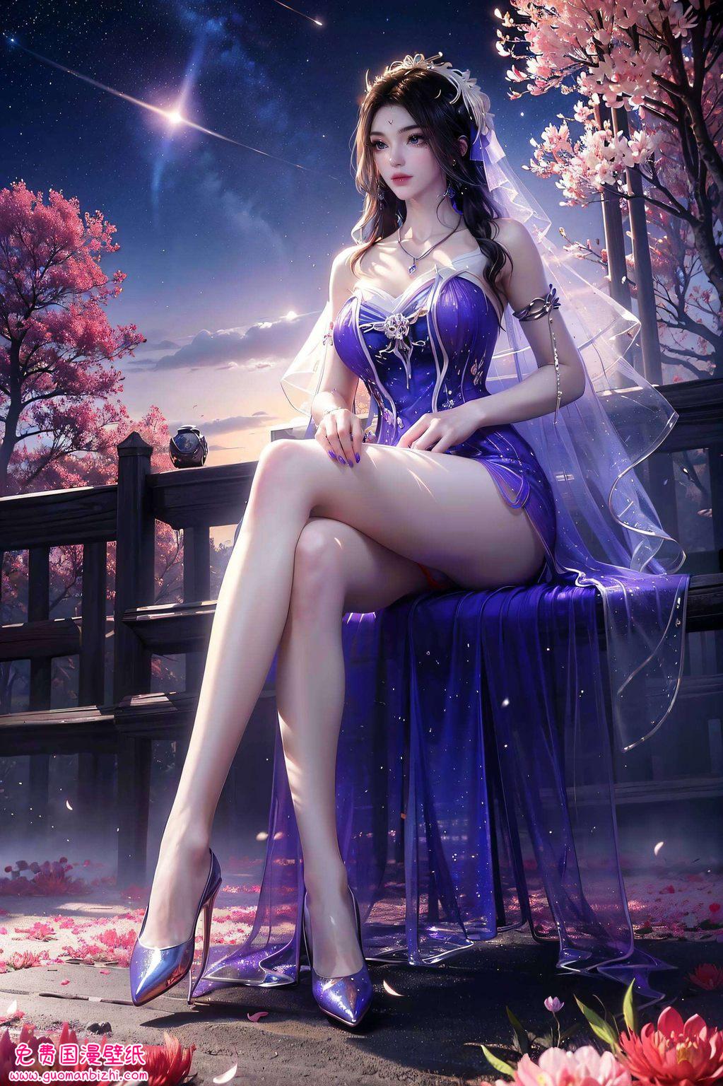 AI生成素材库——免费壁纸包，iPhone炫彩壁纸集锦，文思月紫灵之作。