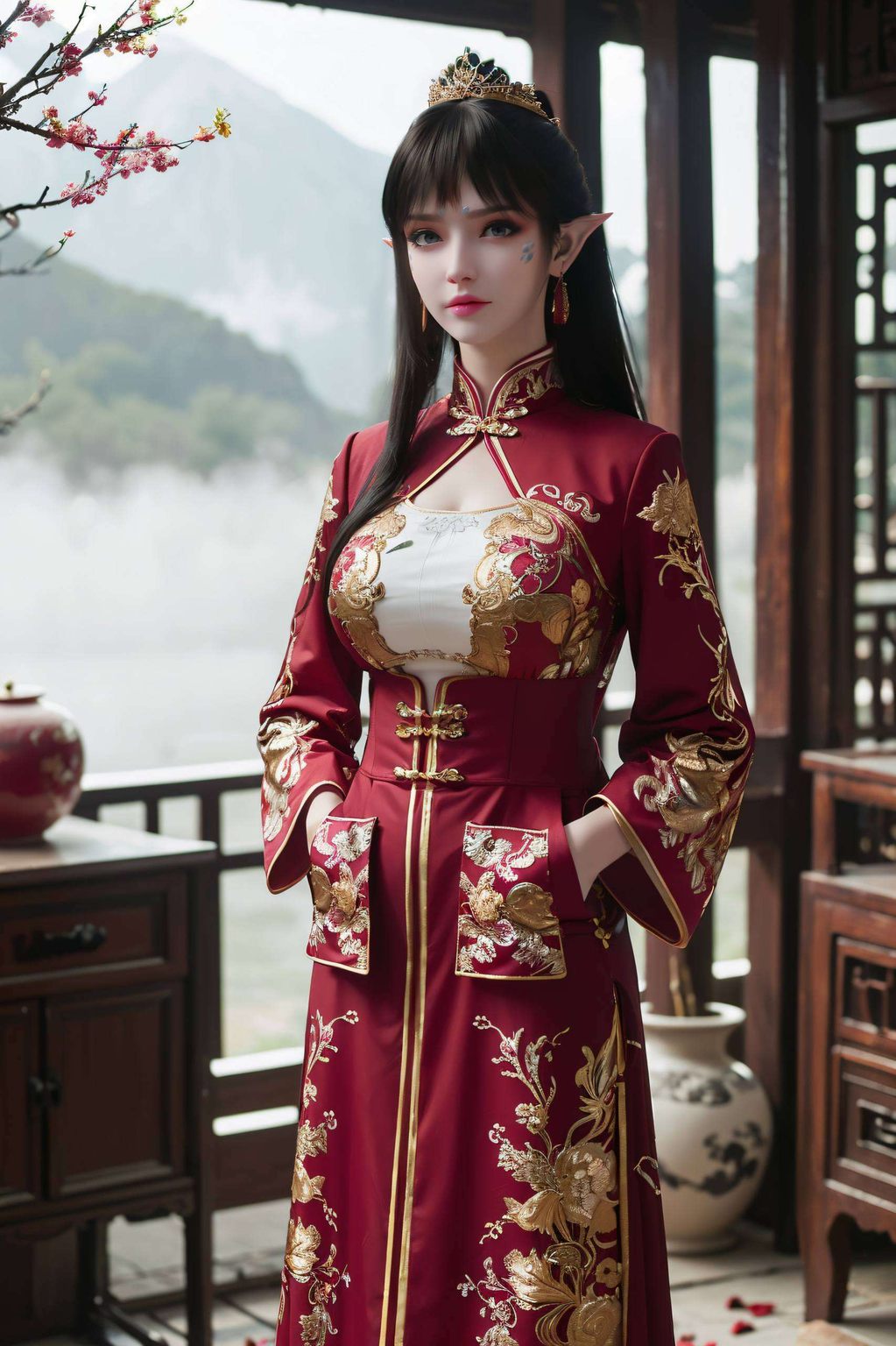 凤清儿哭泣壁纸超清全身——AI动漫人物壁纸，护眼之选，iPhone-ins风必备