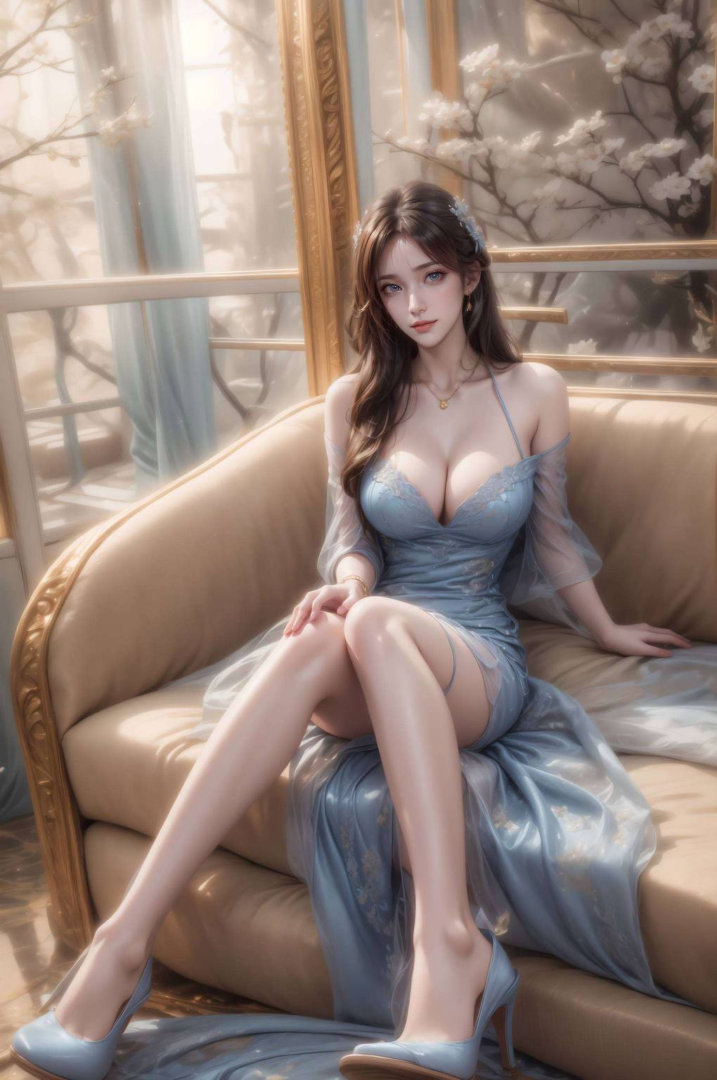 AI创造AIGC免费壁纸包——徐欣婚纱全身苹果桌面装饰图集