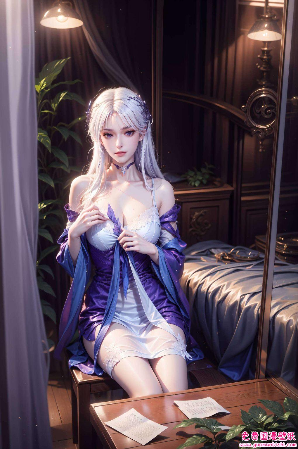 圣采儿龙皓晨拥抱，AI角色壁纸，护眼安卓粉色浪漫限定。