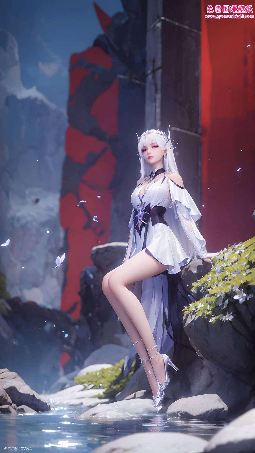 AI壁纸秀：圣采儿动漫美女，免费高清iPad动画壁纸集