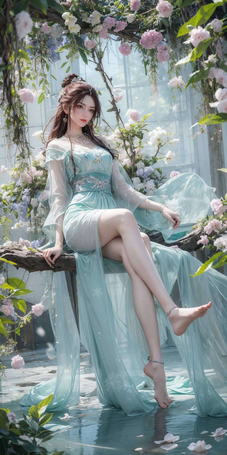 叶倾仙AI生成素材，护眼壁纸平板桌面全屏图片集