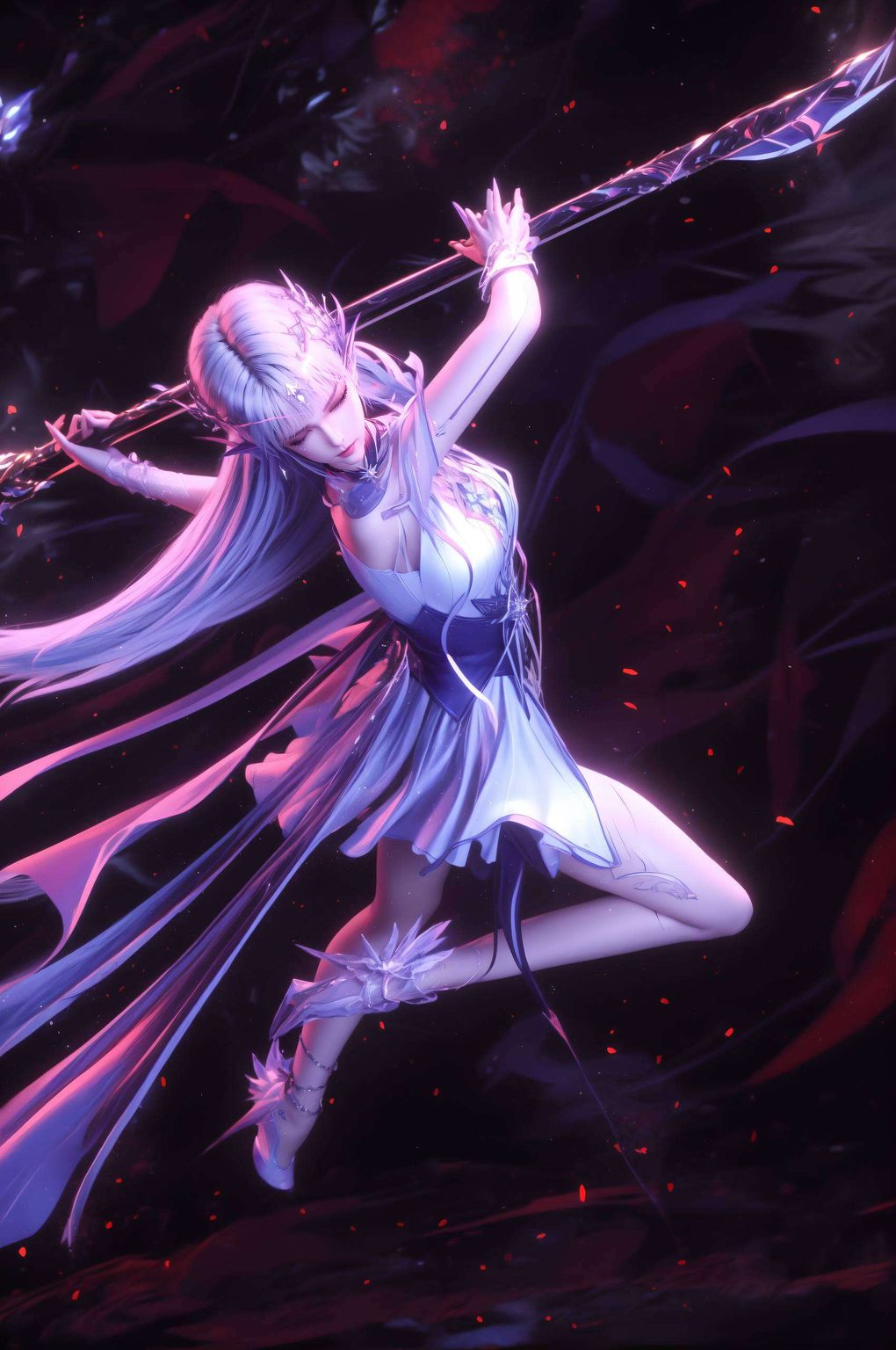 圣采儿49集AI绘画生成二次元壁纸，苹果背景图片精选集