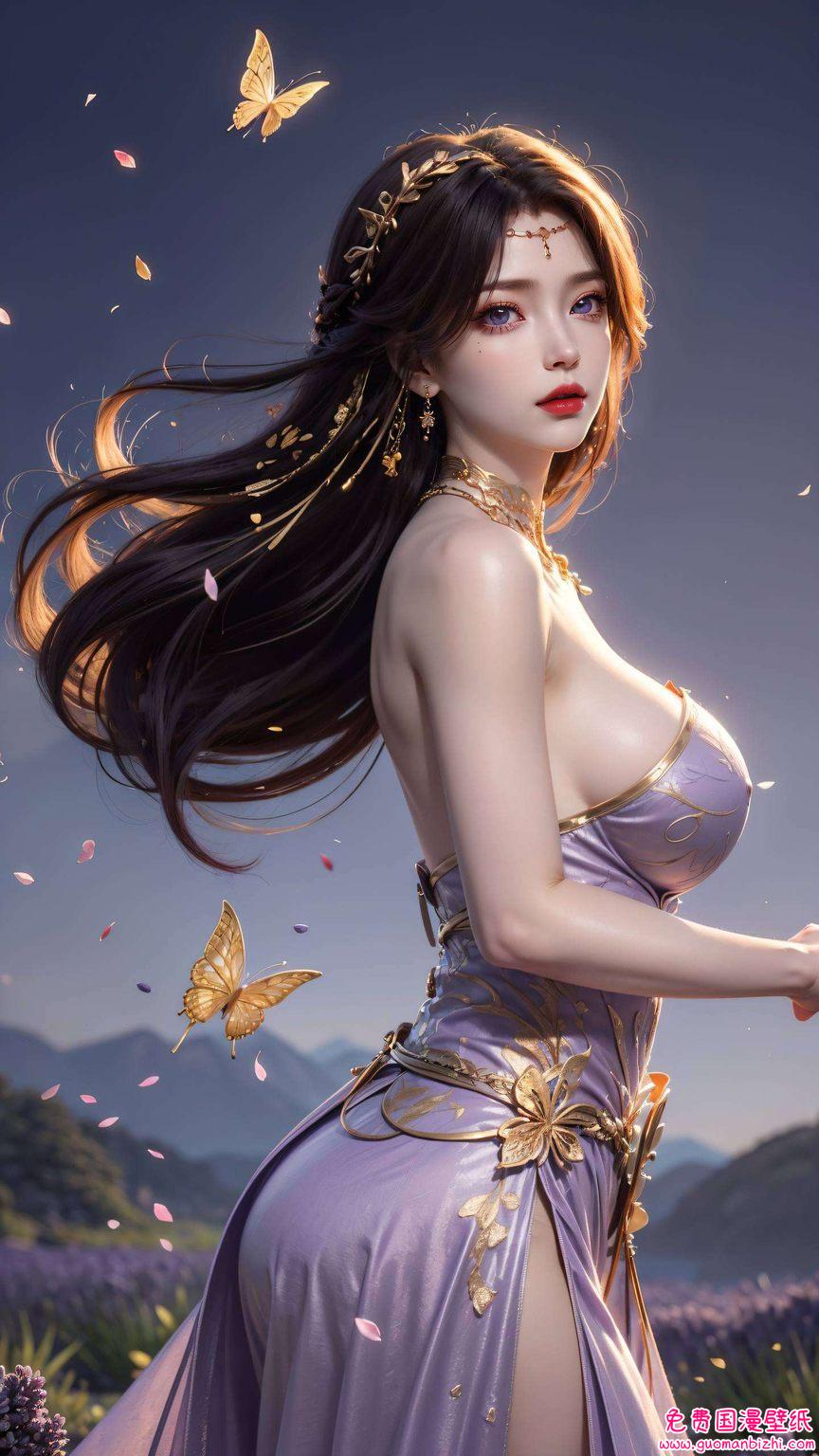 血色平原云曦：AICG精细角色PC墙纸，高清盛宴绽放视界