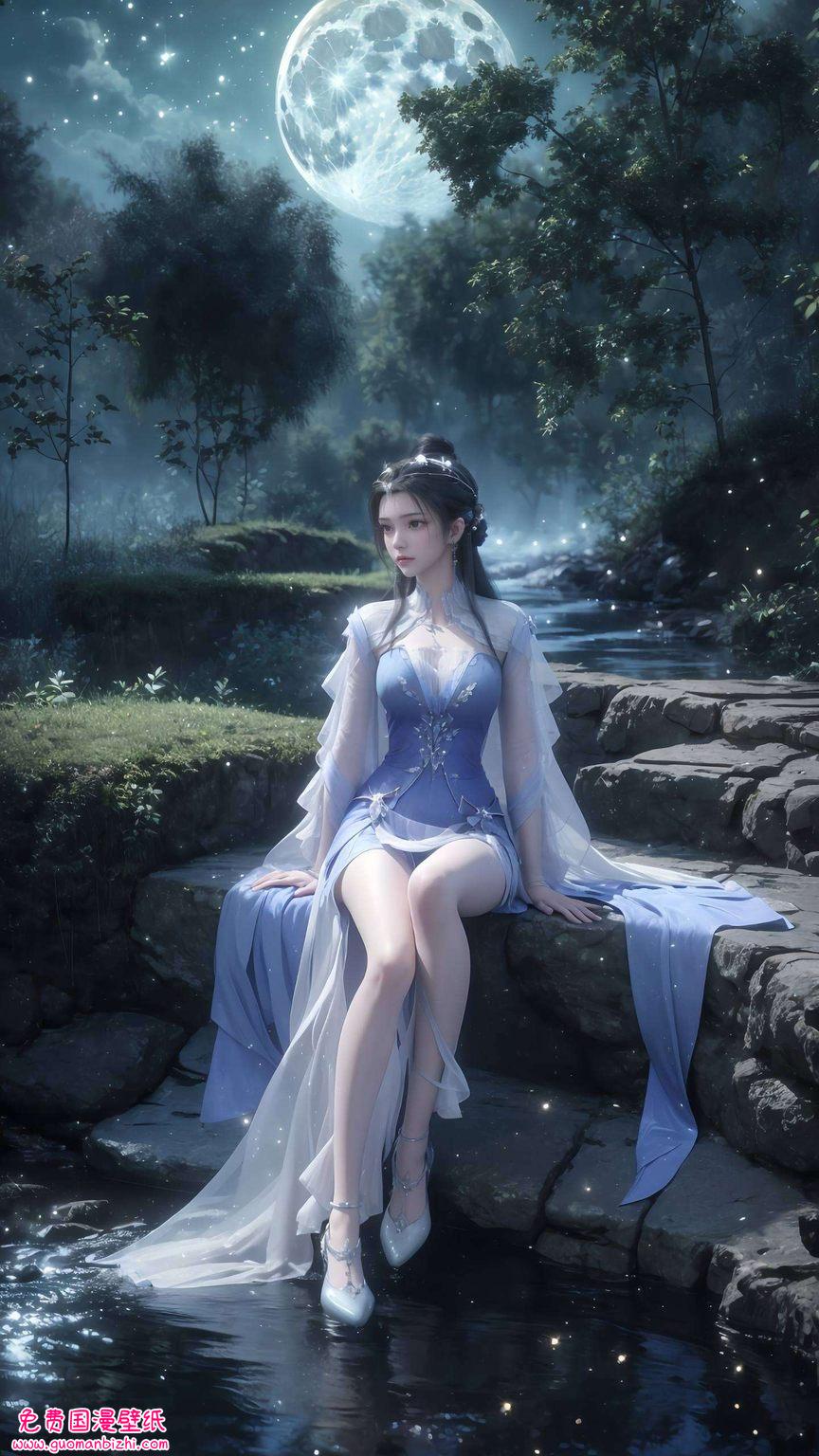 李慕婉AI绘画全屏动画，古香古色壁纸秀，免费高清Win10壁纸集