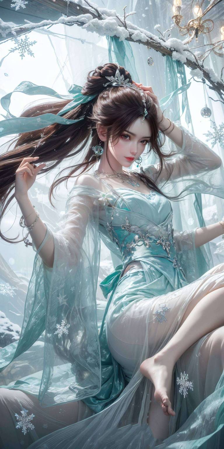 叶倾仙AI生成素材，护眼壁纸平板桌面全屏图片集