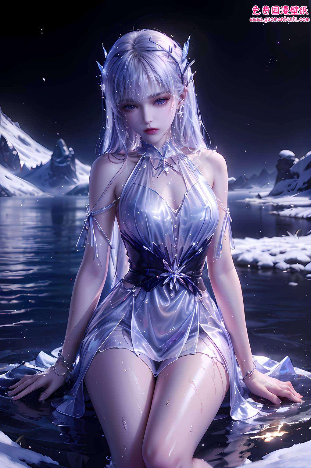 圣采儿白发扬帆，AI高清壁纸，护眼炫彩，苹果专属之美。