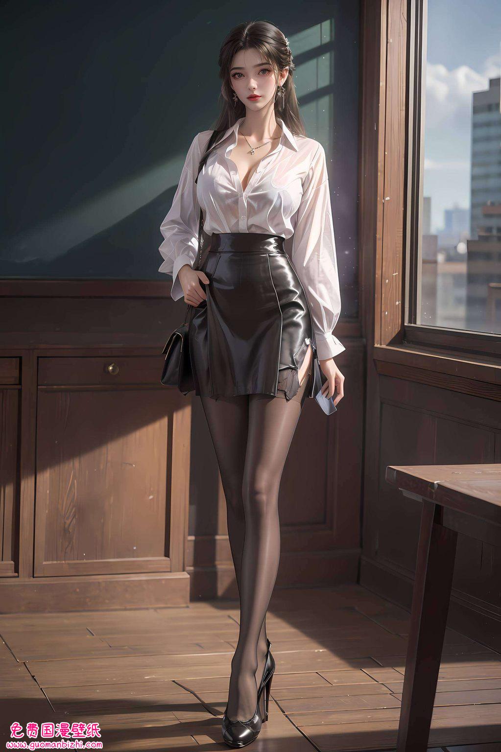 AI国漫女神李慕婉：完美像素壁纸，苹果漫画风格呈现