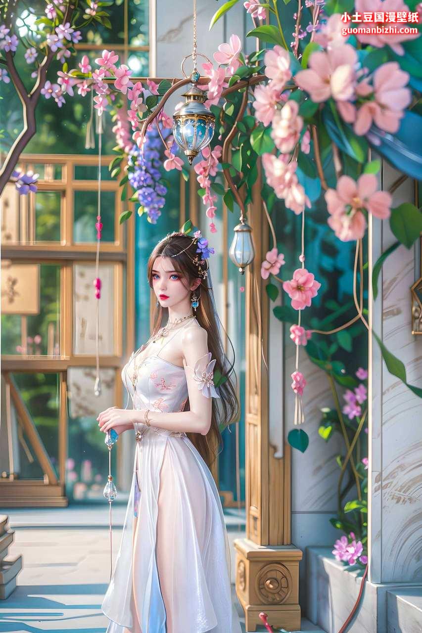 王林李慕婉高清壁纸4k全屏：绿色二次元手机古香古色