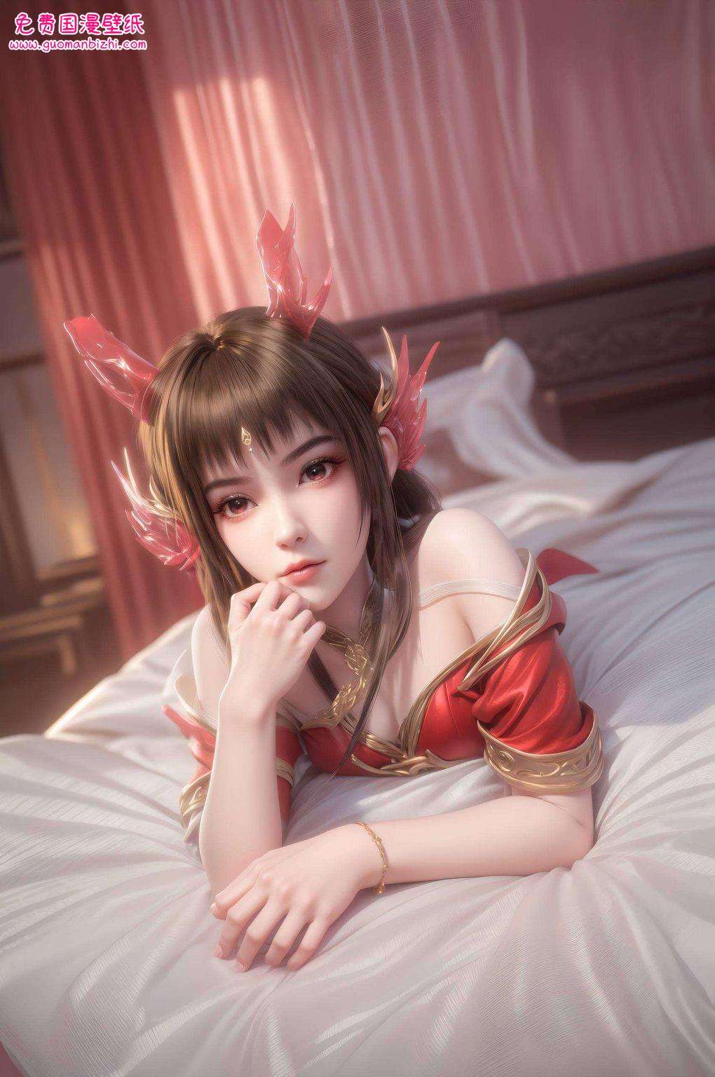 AI绘画参考素材壁纸：天穹变云落，护眼安卓桌面图片下载