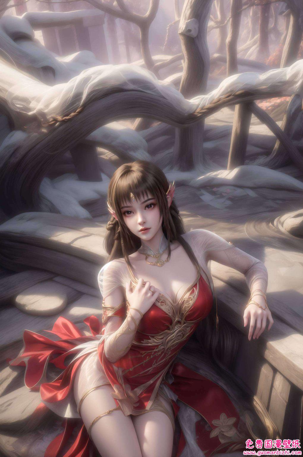 护眼壁纸，精细角色呈现，平板艺术壁纸，动漫云落动态之美。