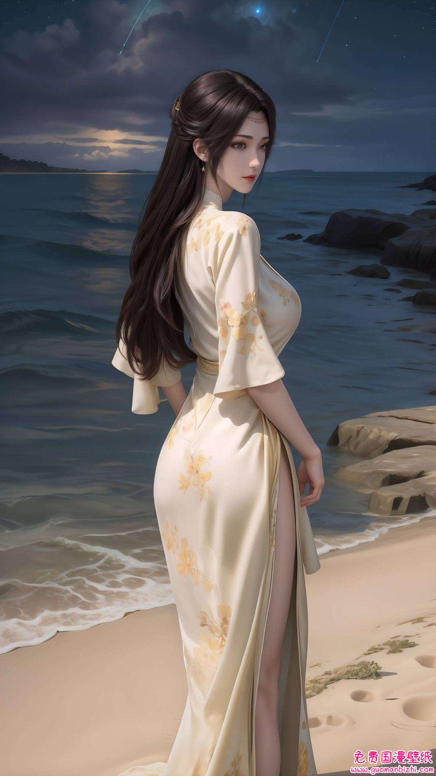 黑袍云韵图片壁纸动漫：AI绘画参考素材，免费壁纸分享，手机桌面背景精选