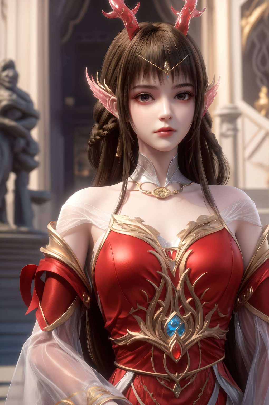 AI生成壁纸，精细角色呈现，专为苹果宽屏打造，动漫云落动态壁纸下载。