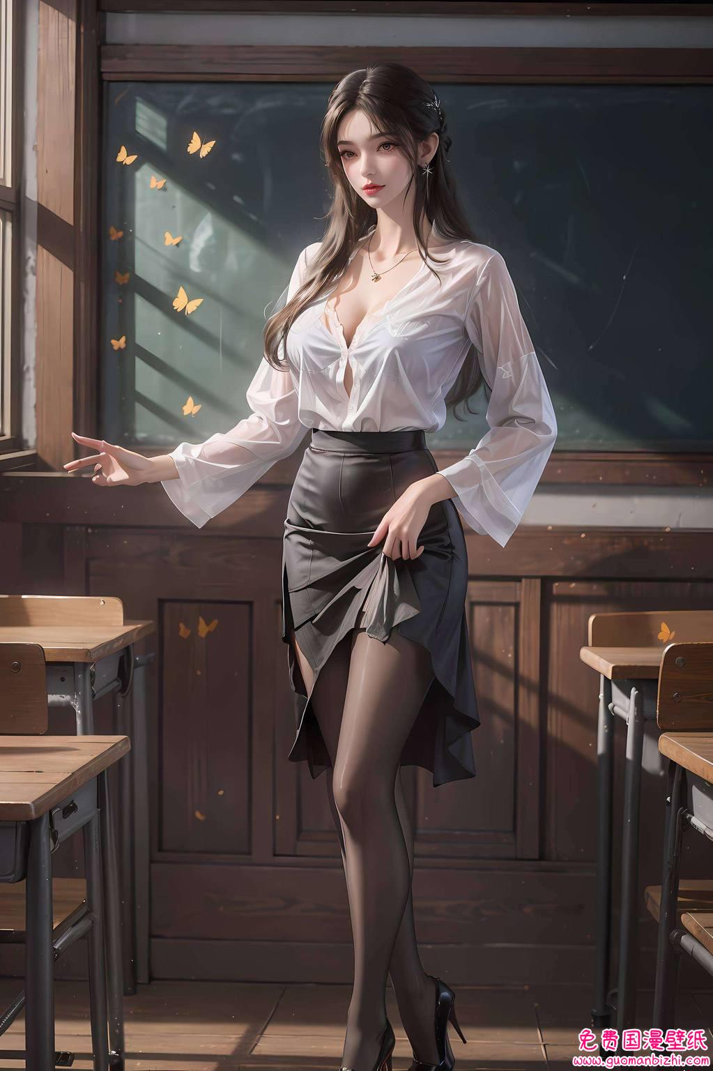 王林李慕婉高清壁纸概念图：AI范例壁纸，精细角色，苹果背景图片集锦