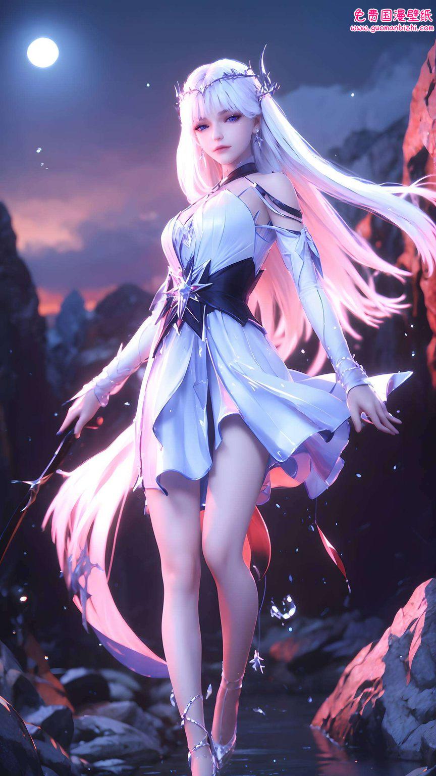 圣采儿49集AI绘画生成二次元壁纸，苹果背景图片精选集