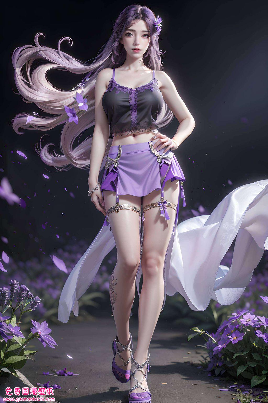 AI素材壁纸集：云曦清凉风格，精细角色描绘，iPhone可爱壁纸精选