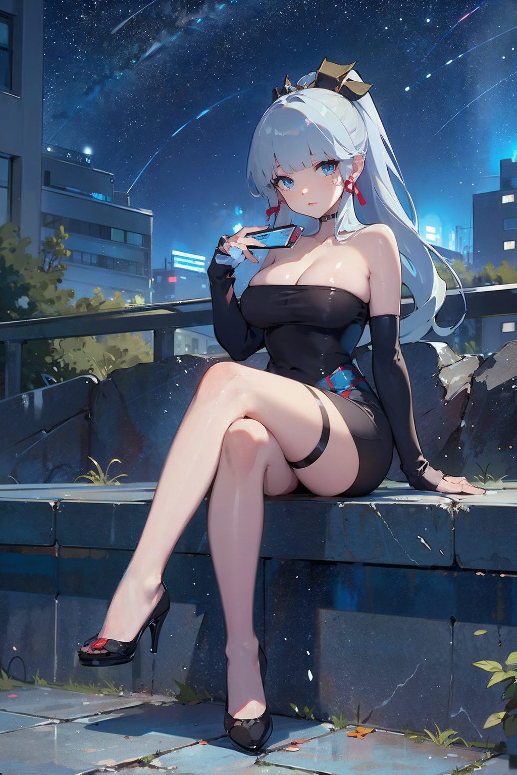 AICG壁纸护眼手机桌面壁纸：神里凌华与萤的浪漫邂逅