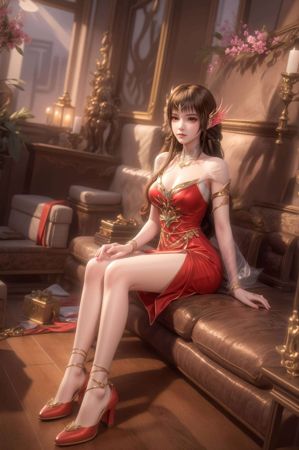 AI创造AIGC二次元壁纸，云落风起手机桌面壁纸集