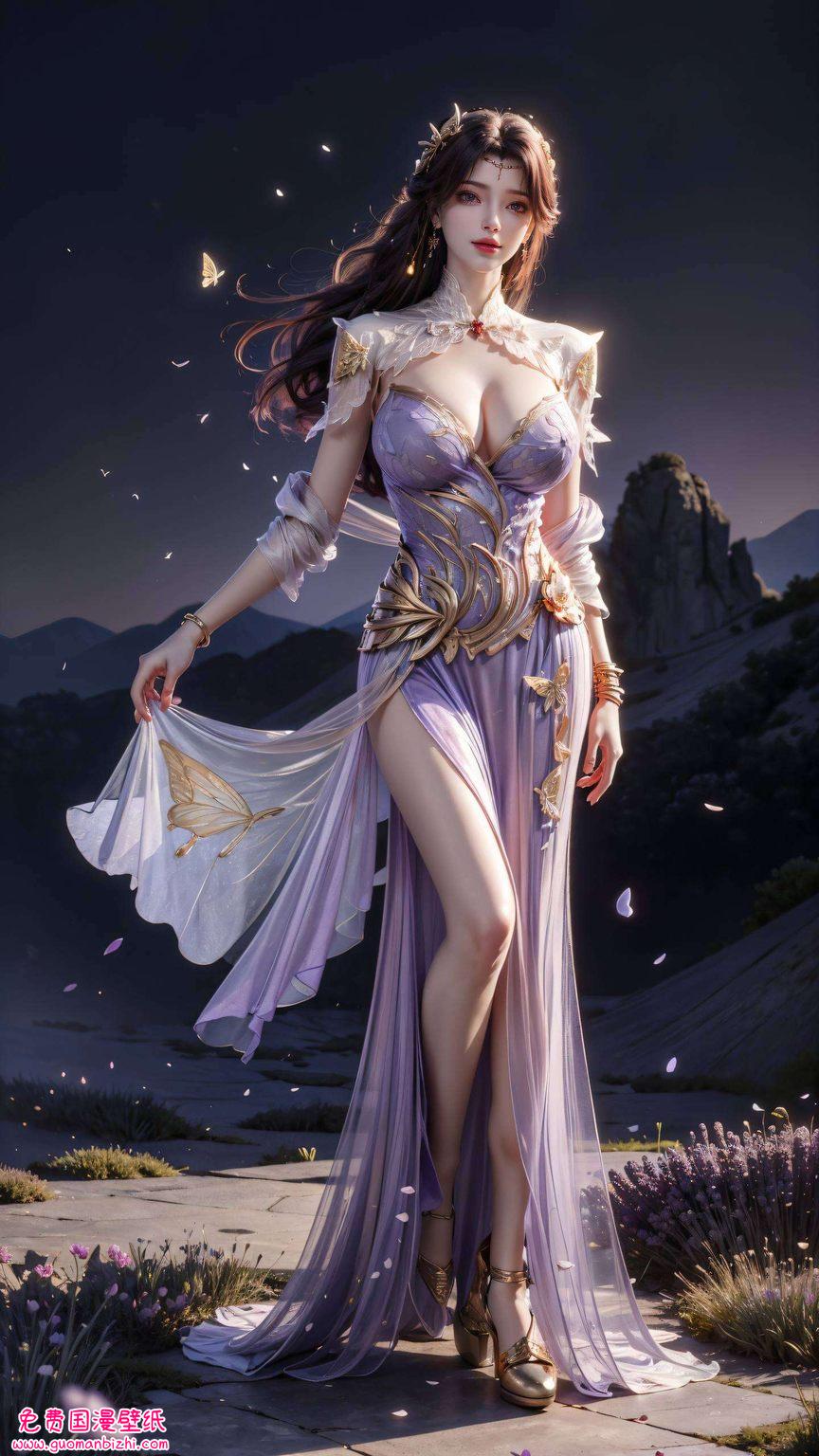 AI生成壁纸AIGC极简壁纸iPad古香古色完美云曦月婵天火之韵