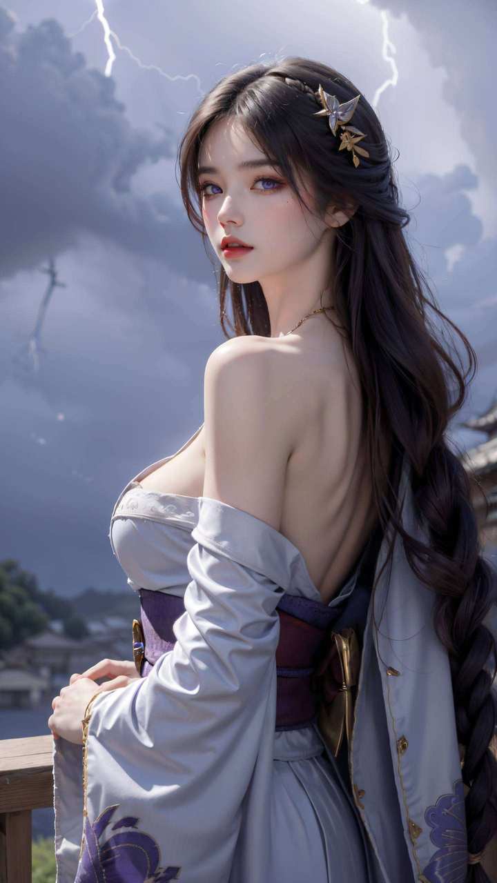 雷电将军手绘息屏壁纸高清免费下载