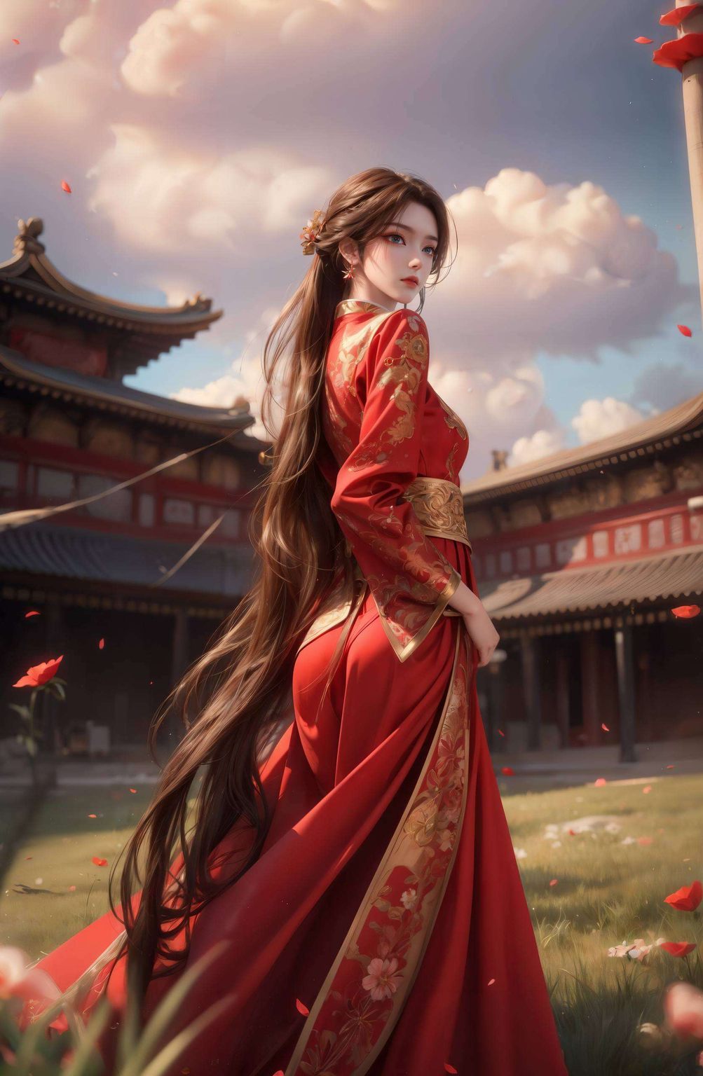 元龙蔷薇全身壁纸：AI角色AIGC免费分享，手机桌面主题盛宴