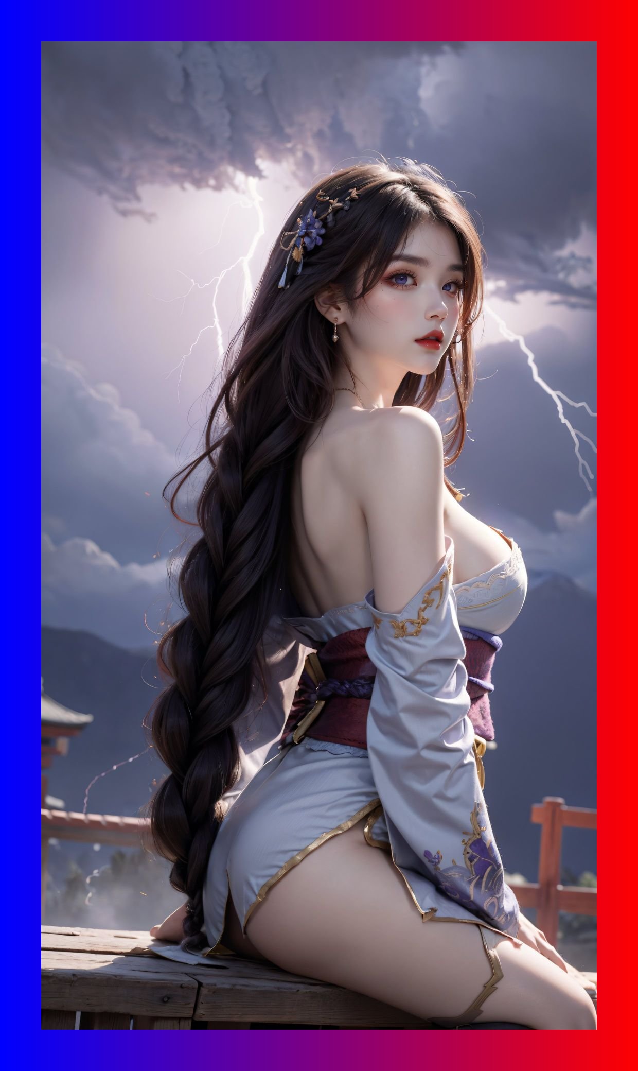 炸裂的ai生成原神雷电将军超清晰4k整理下载