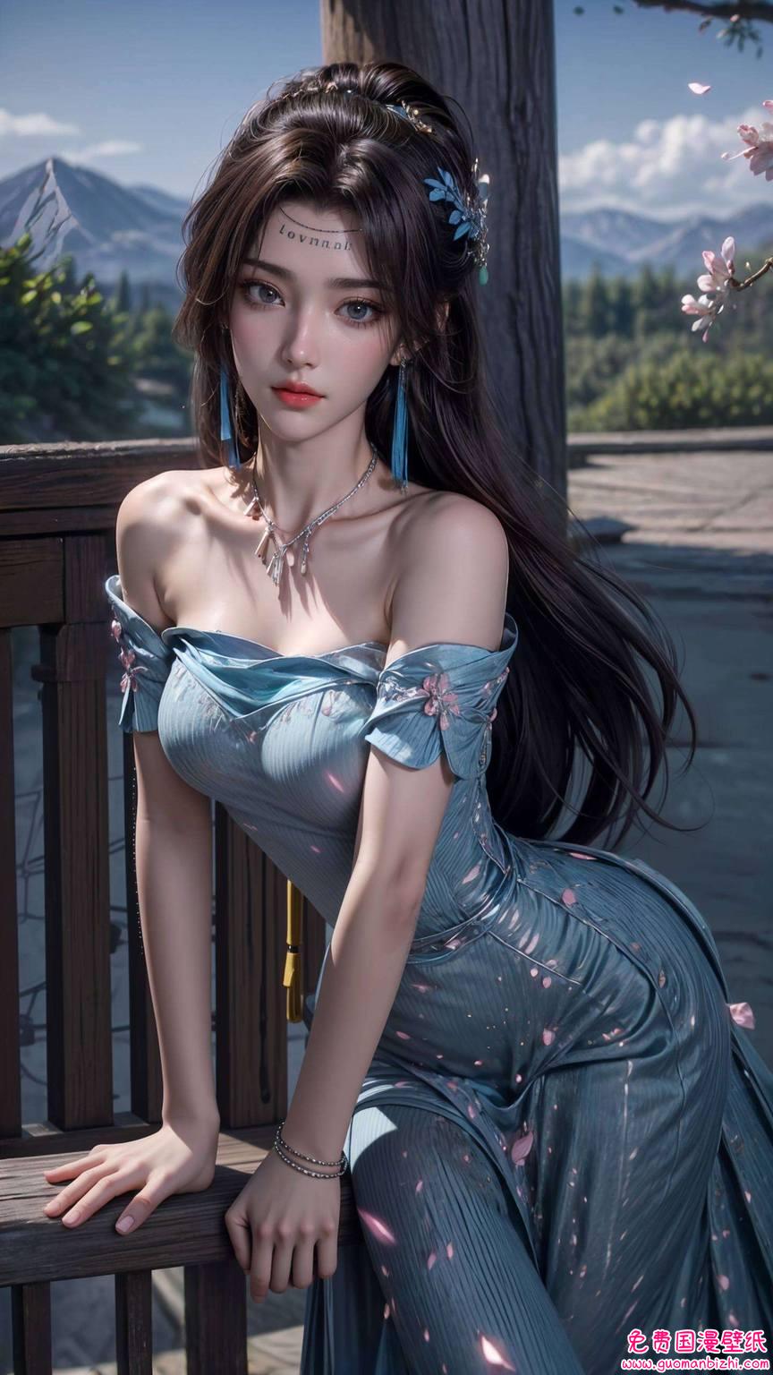 云韵全身绘画图片——AI创作护眼壁纸，PC桌面主题高清呈现