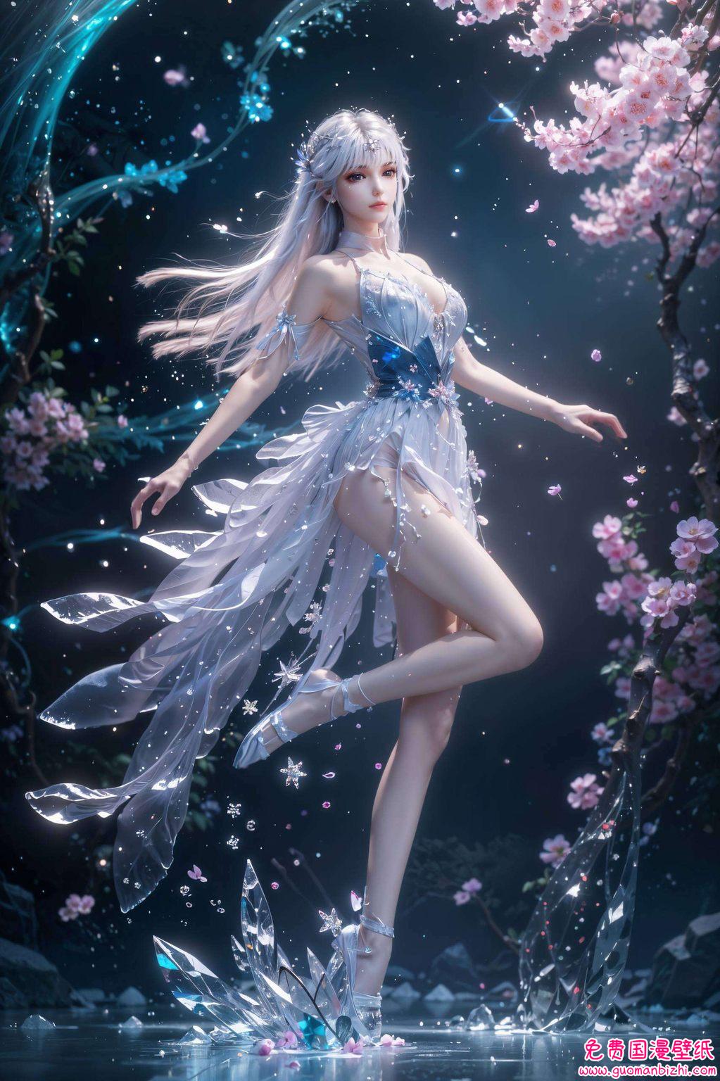 圣采儿高清横版壁纸：AI生成素材，免费粉色iPhone壁纸包