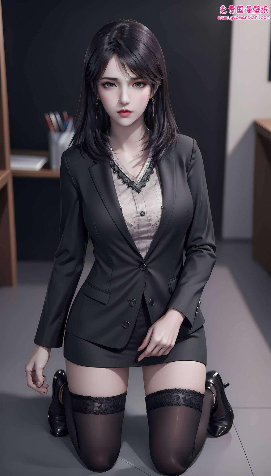 AI绘画壁纸：精细角色展现，徐欣礼服iPhone锁屏壁纸集锦