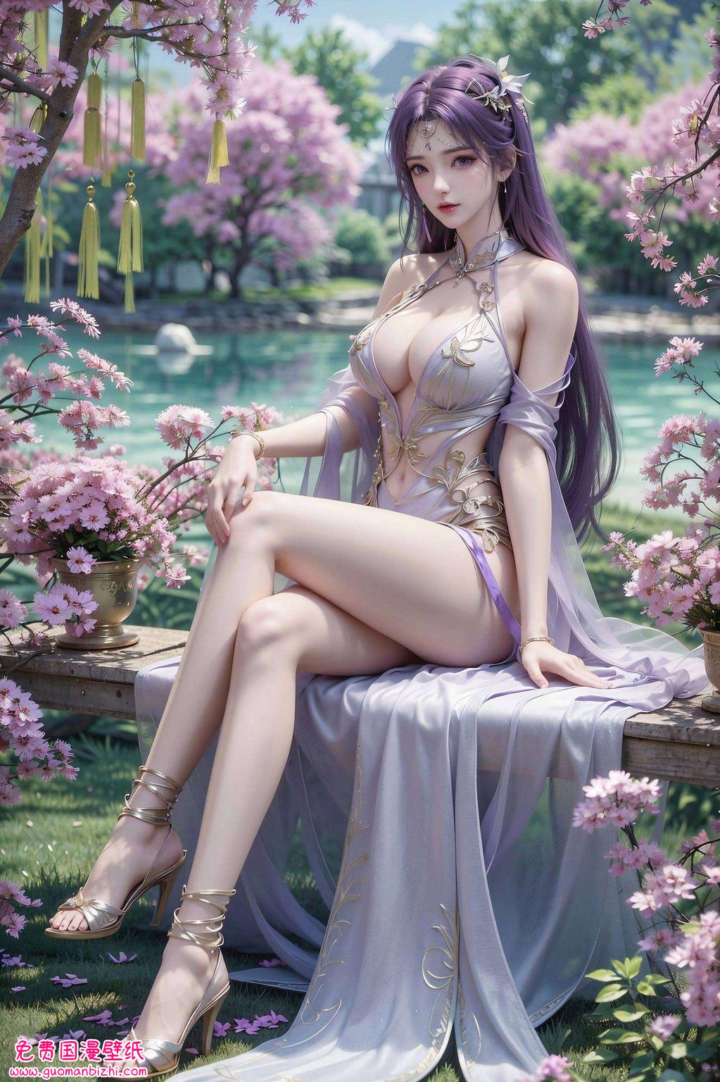 AI生成壁纸AIGC极简壁纸iPad古香古色完美云曦月婵天火之韵