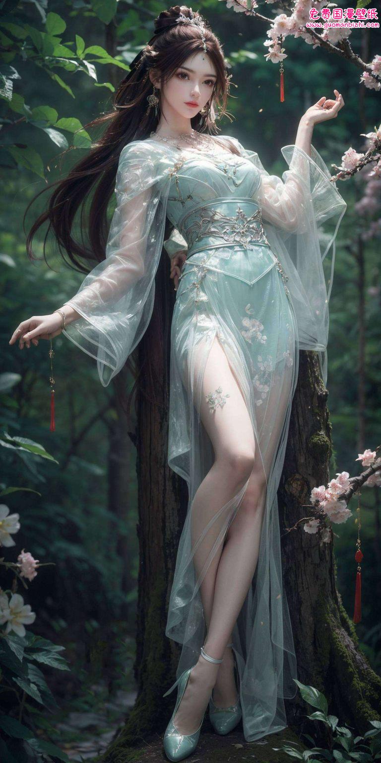 国漫女主叶倾仙高清壁纸：AI绘画生成作品，护眼壁纸PC桌面必备