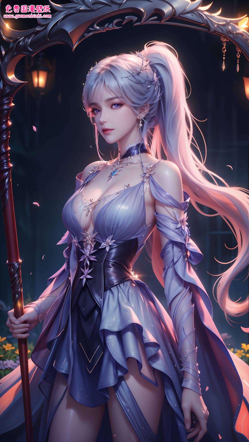 AI创作壁纸，精细动漫圣采儿角色，横屏动态手机Ins风壁纸集