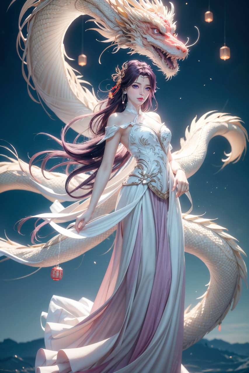 ai绘画素材:完美世界云曦，风景壁纸下载