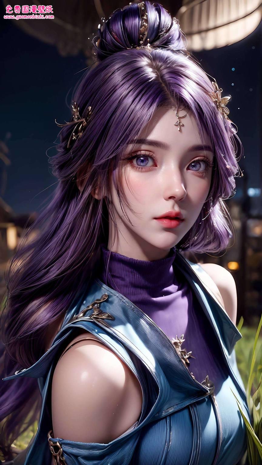 云曦披发高清AI范例壁纸，免费壁纸秀，IPad漫画壁纸精选集