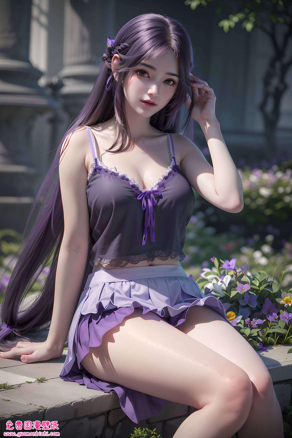 紫色精细角色·古风漫画舞娘云曦壁纸高清集锦