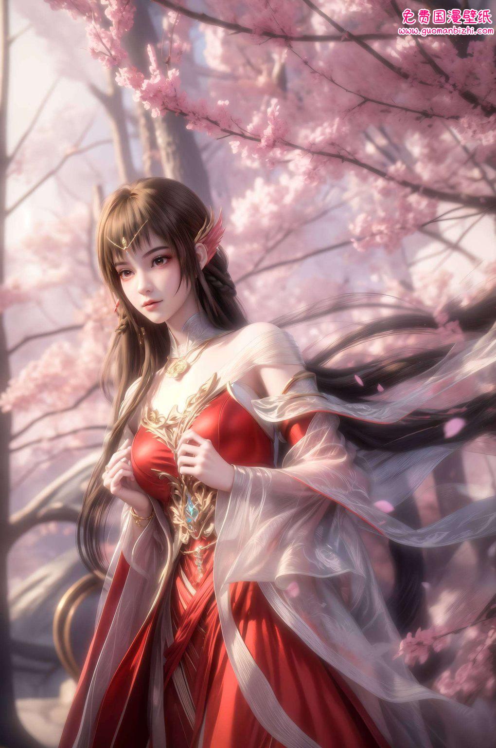 国漫女神云落壁纸高清集：AI壁纸素材完美像素，安卓专属墙纸盛宴