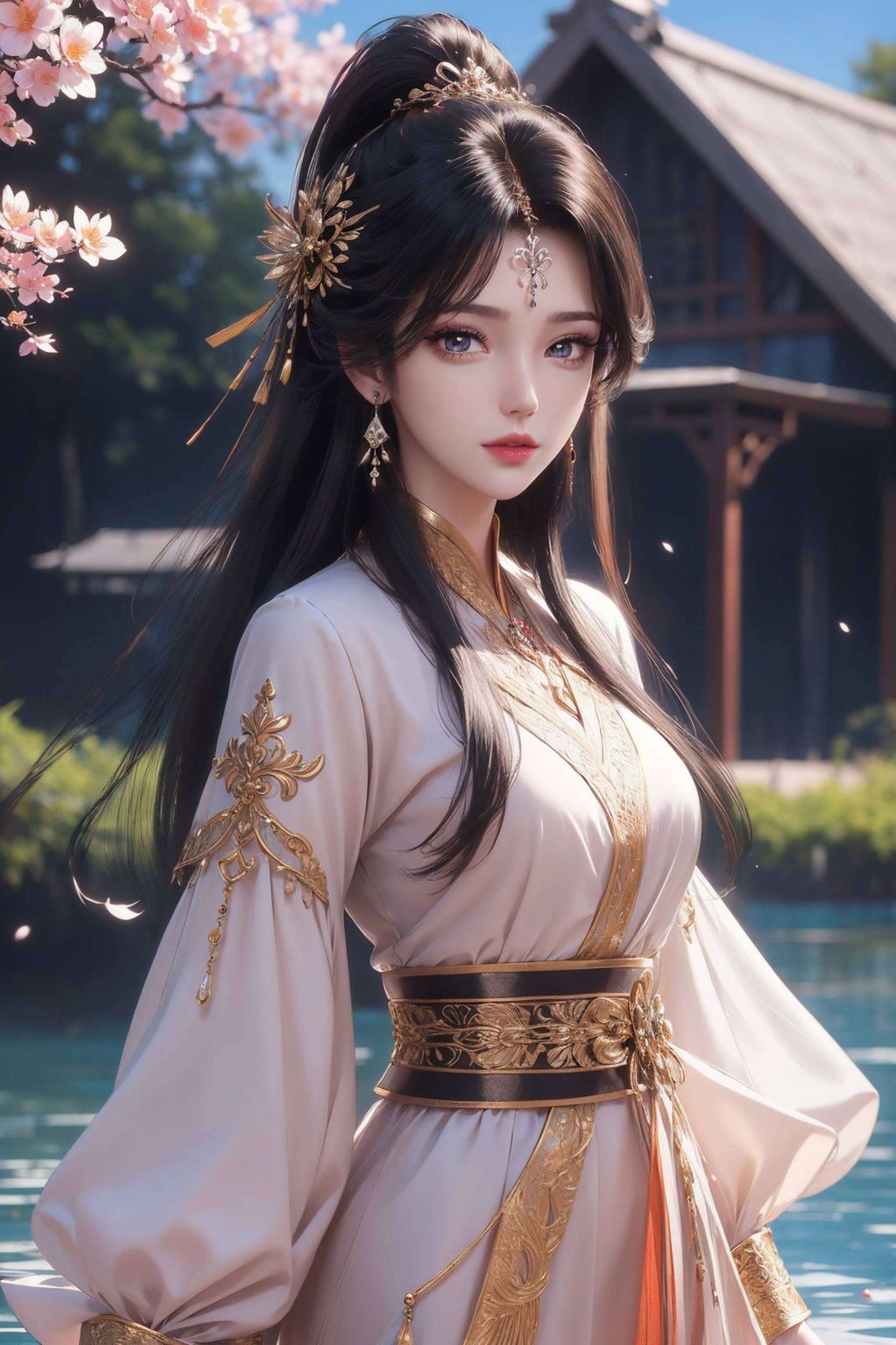 AIGC壁纸秀：仙逆周紫虹古风免费壁纸，苹果艺术之选。