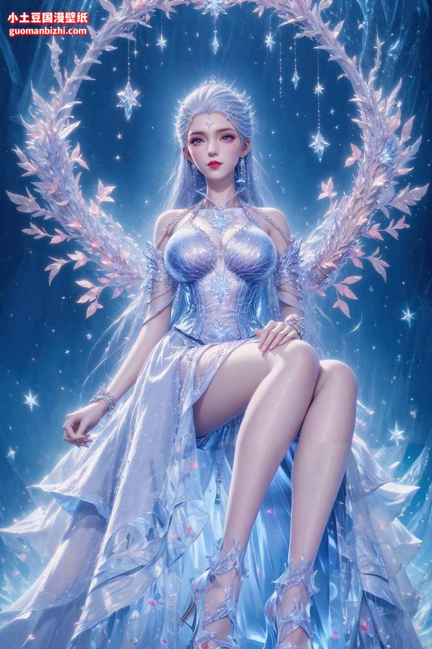 ai手机壁纸:雪女ai绘画互动素材分享