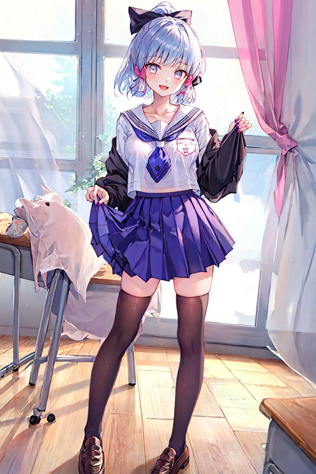 神里凌华现代装风采：AI素材精细打造，角色平板锁屏壁纸集