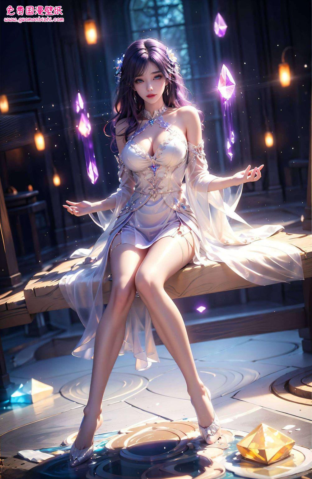 紫色护眼壁纸，ipad清漪云曦ins风神图壁纸集