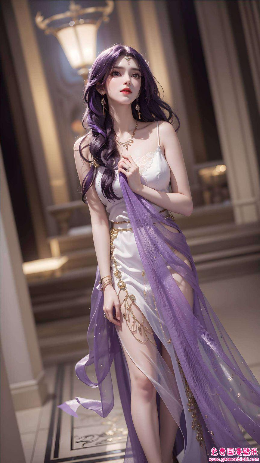 AI生成壁纸AIGC极简壁纸iPad古香古色完美云曦月婵天火之韵