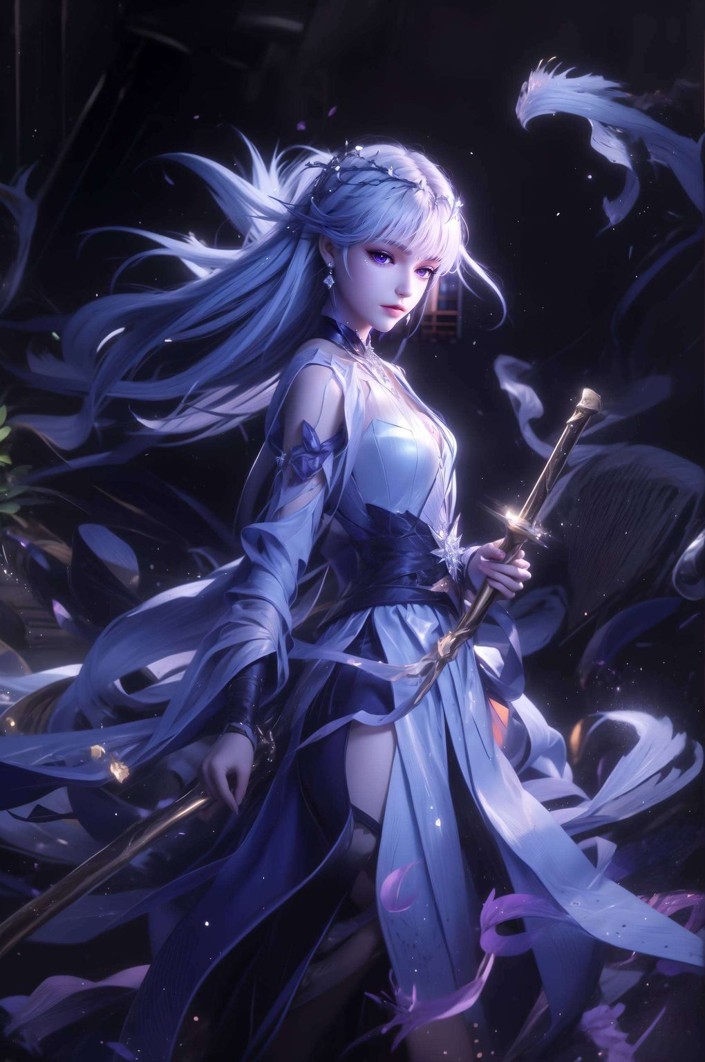 静态动漫壁纸：小舞圣采儿共舞，古风iPad壁纸IPAD