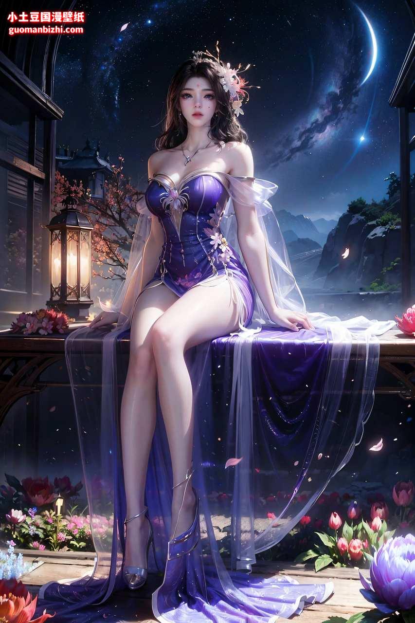 ai免费壁纸:紫灵绘画饰品素材分享