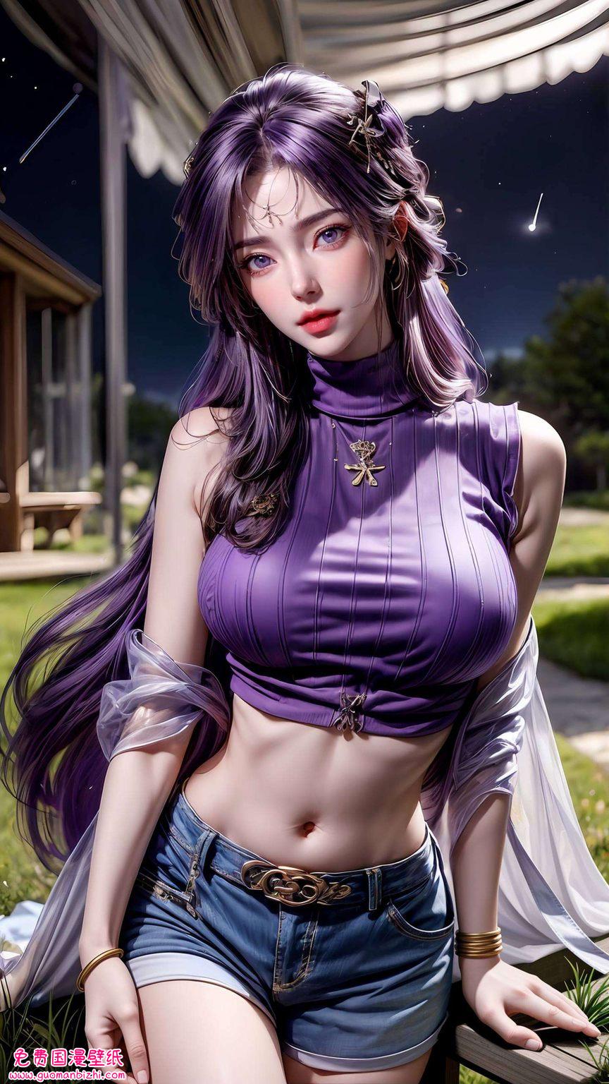 AI素材壁纸集：云曦清凉风格，精细角色描绘，iPhone可爱壁纸精选